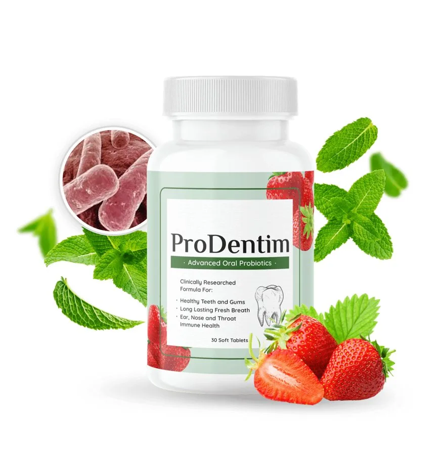 ProDentim oral probiotic supplement bottle for fresh breath