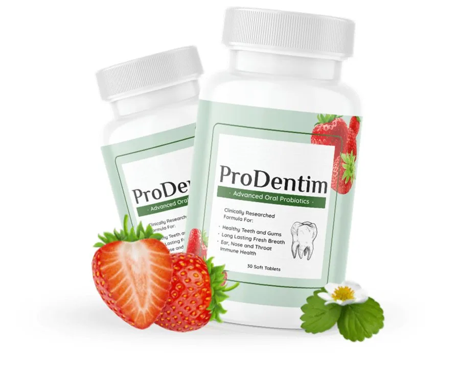 ProDentim strawberry-flavored chewable oral probiotic tablet
